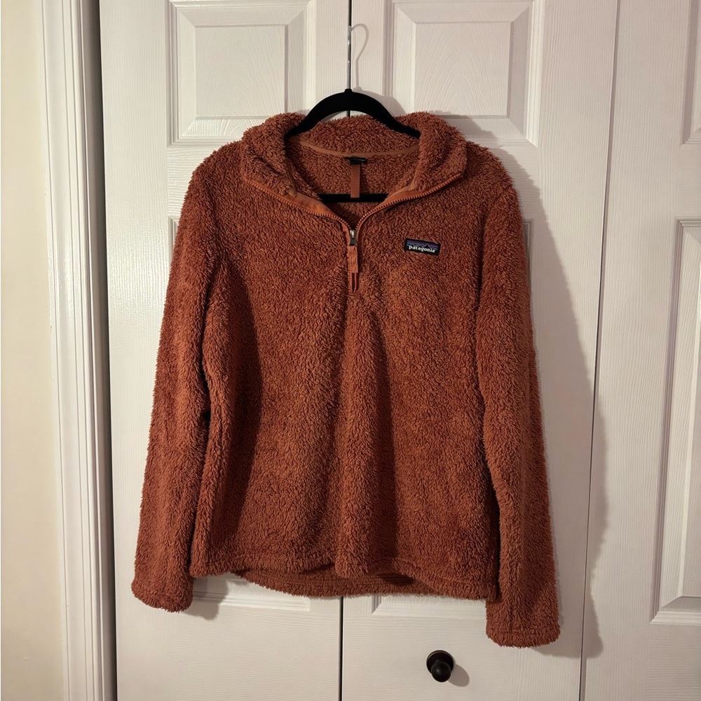 Patagonia Burnt Orange Sherpa Quarter Zip Pullover